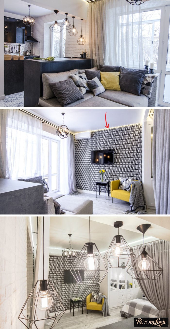 contour of light for concept modern design kitchen-living room