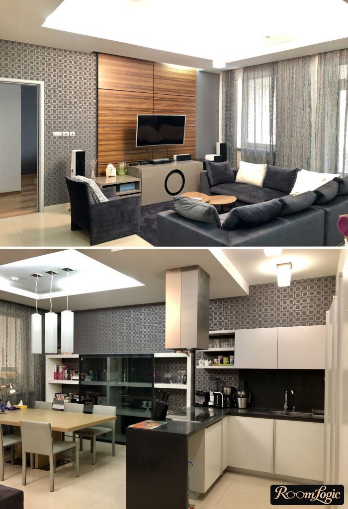 contrasted pattern wallpaper in the interior