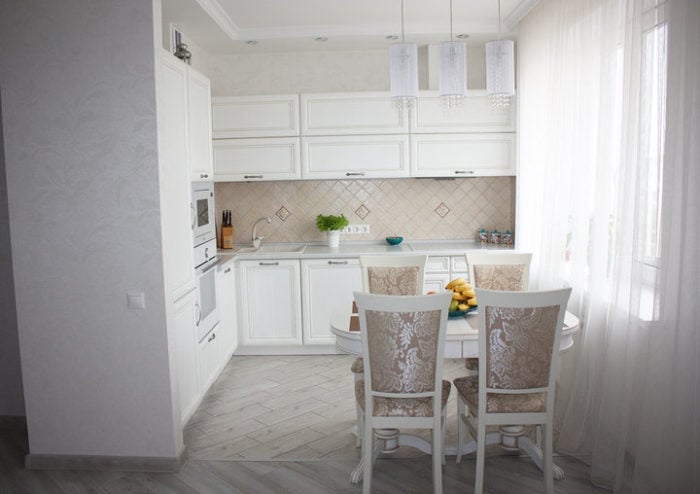 corner kitchen cabinets in an open-plan kitchen