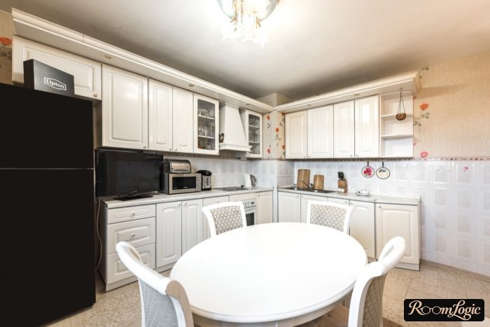 corner kitchen cabinets in Provence style in the apartment