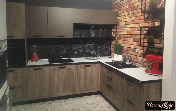 corner kitchen in loft style