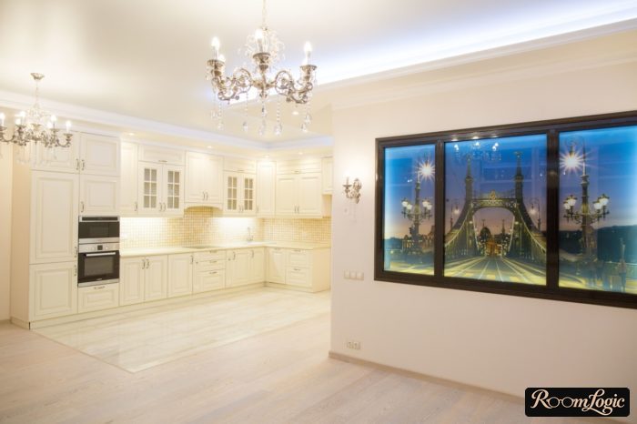 correct transition between tile and laminate flooring in kitchen-living room