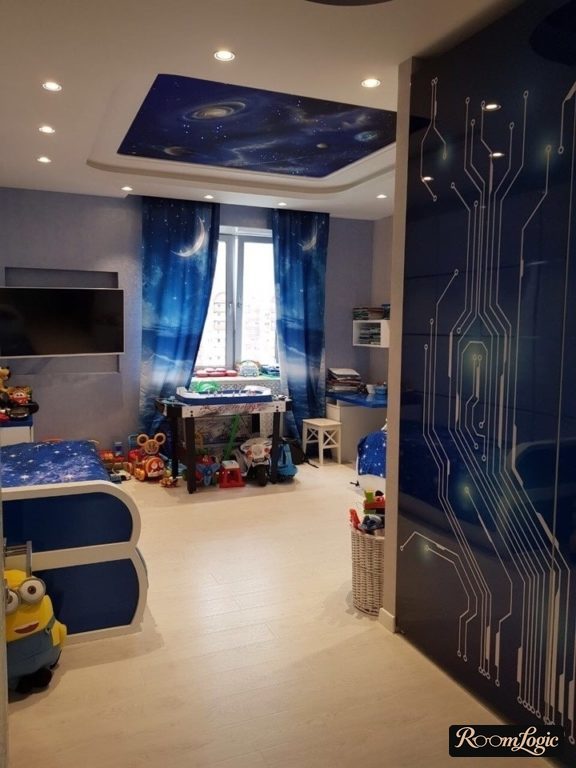 cosmic theme in a boy's 12-year-old teenager's room