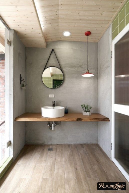 countertop from solid wood in loft style