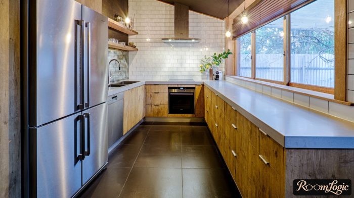 countertop made of concrete in a modern kitchen
