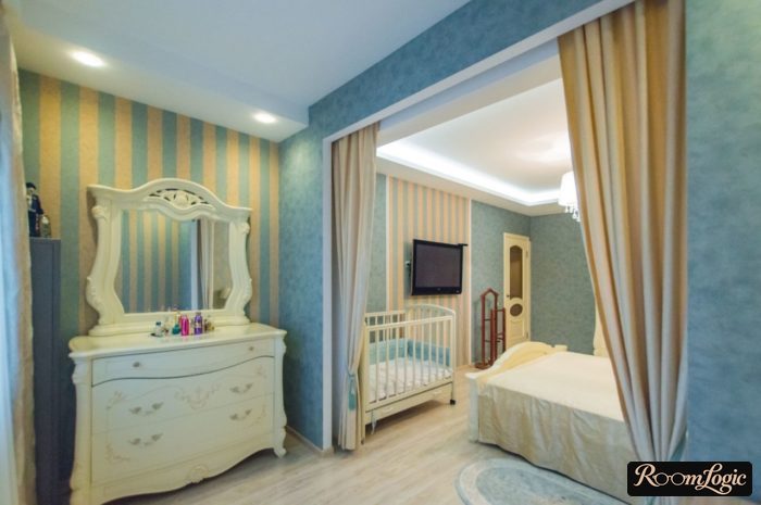 crib and dresser in bedroom