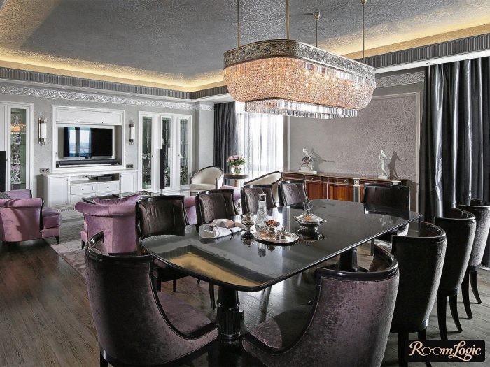crystal chandelier in art deco style