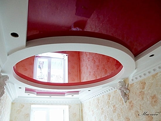 curved ceiling combination of suspended and drywall