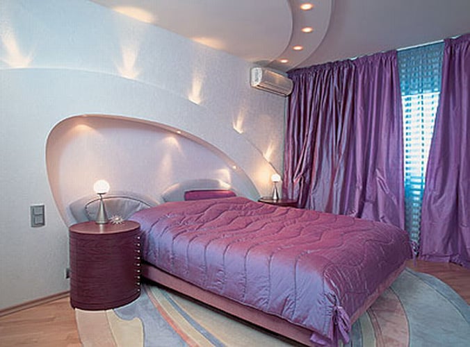 curved lines in modern bedroom