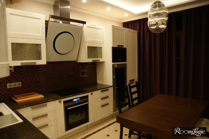 dark blackout curtains floor length in the kitchen