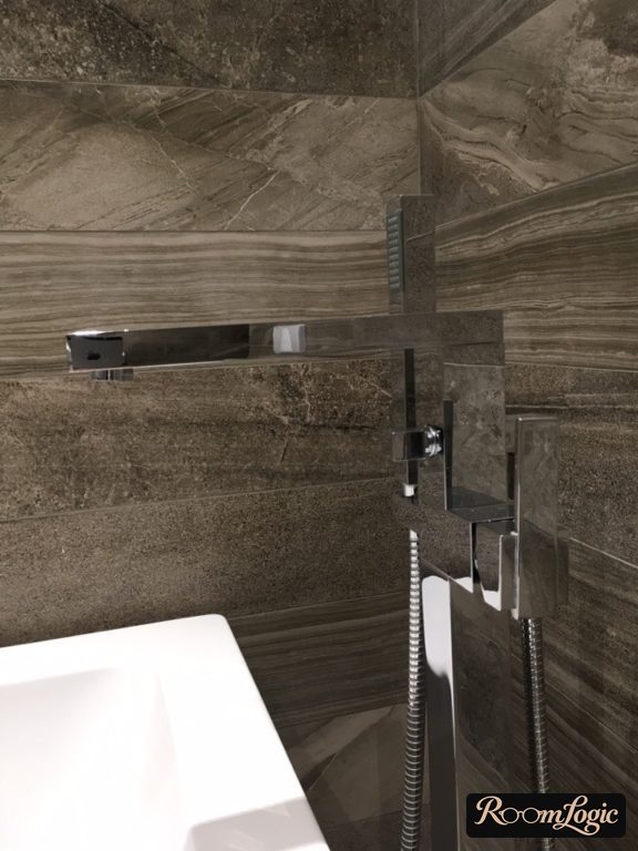 dark brown stone-effect tile