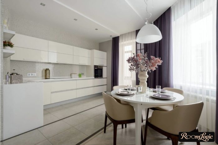 dark gray modern curtains for white kitchen
