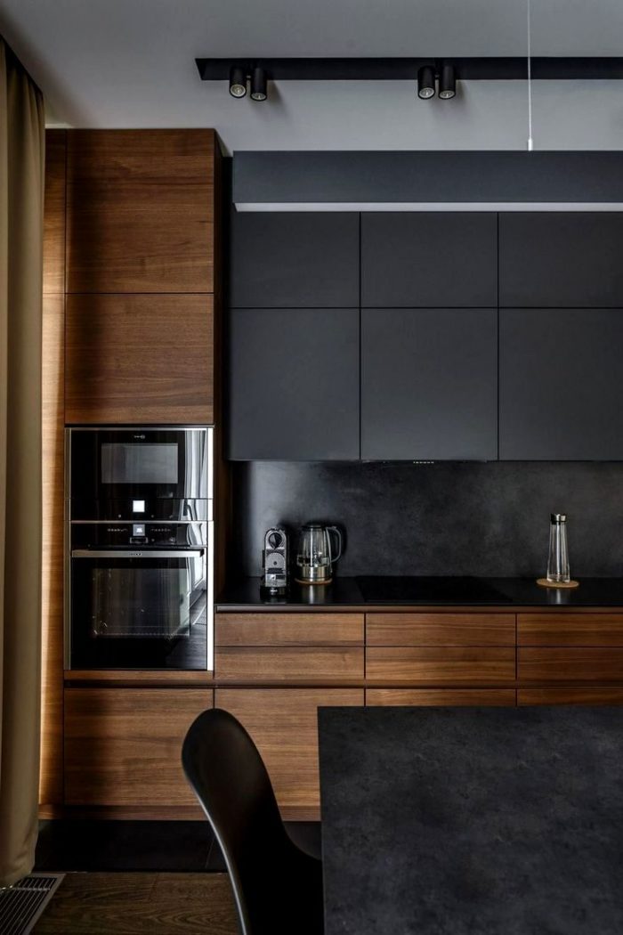 dark modern kitchen design