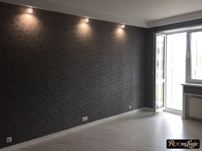 dark modern wallpaper in the interior