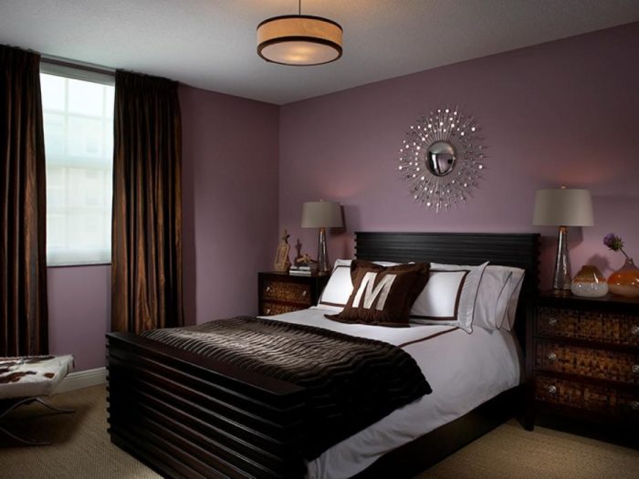 dark purple walls in the bedroom