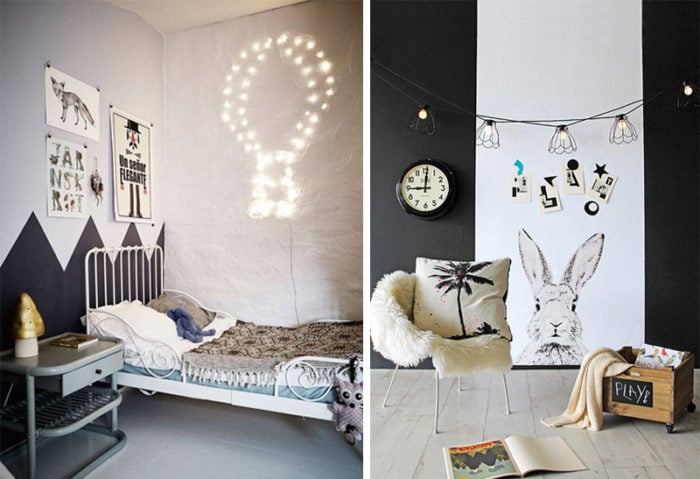 Decorating the kids' room with garlands