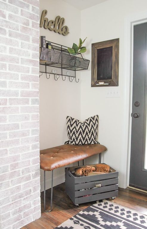 decorative brick in the entryway