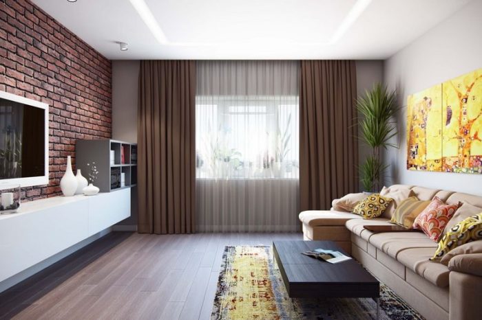 decorative brick in the living room