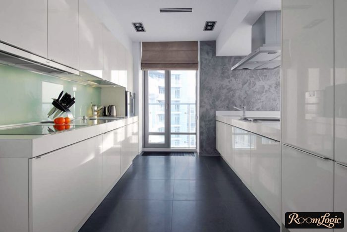 decorative plaster in high-tech style in the kitchen