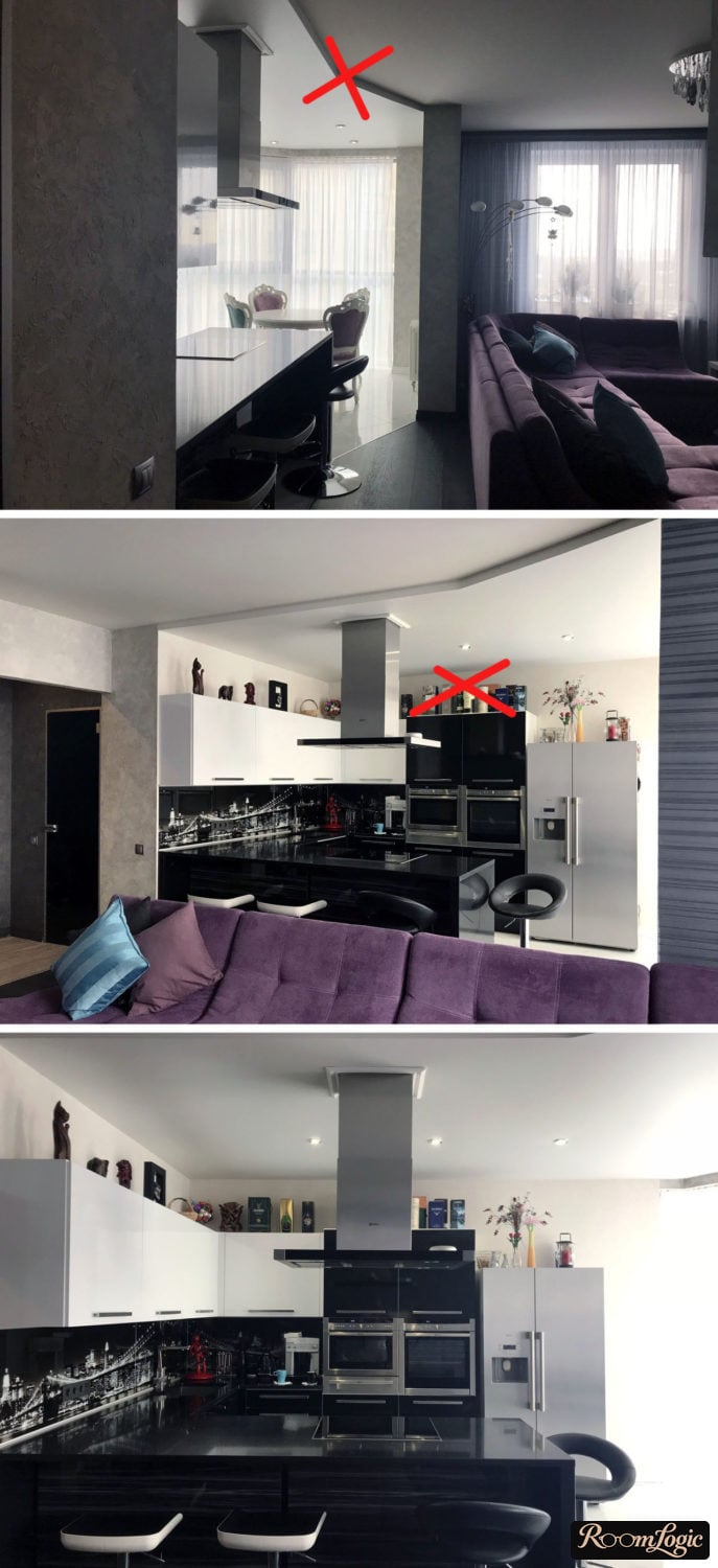 design mistakes in kitchen-living room