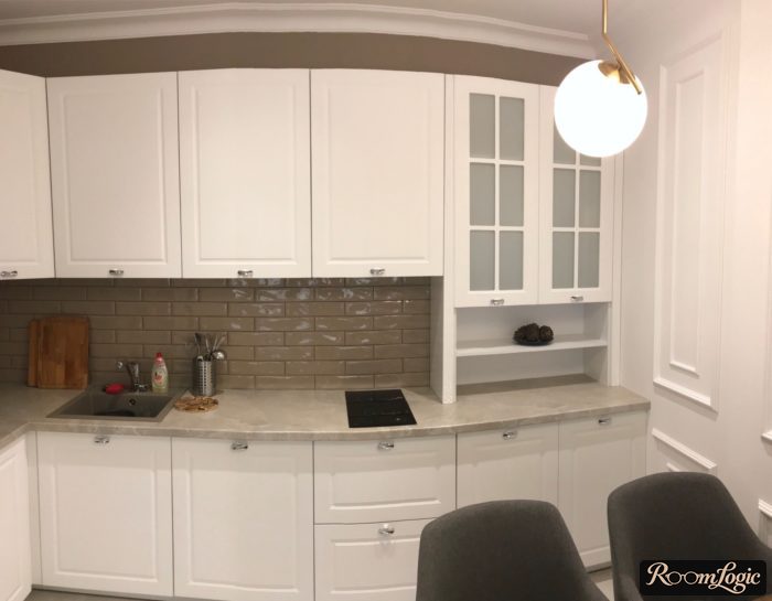 design of 100 square feet kitchen with sofa