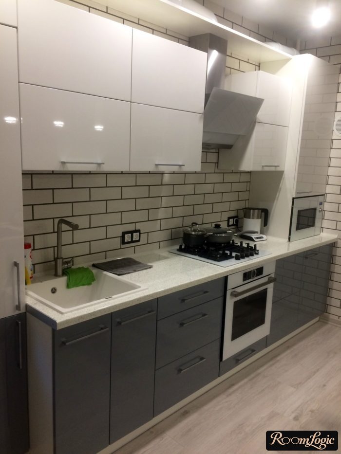 design of 110 square feet kitchen-living room