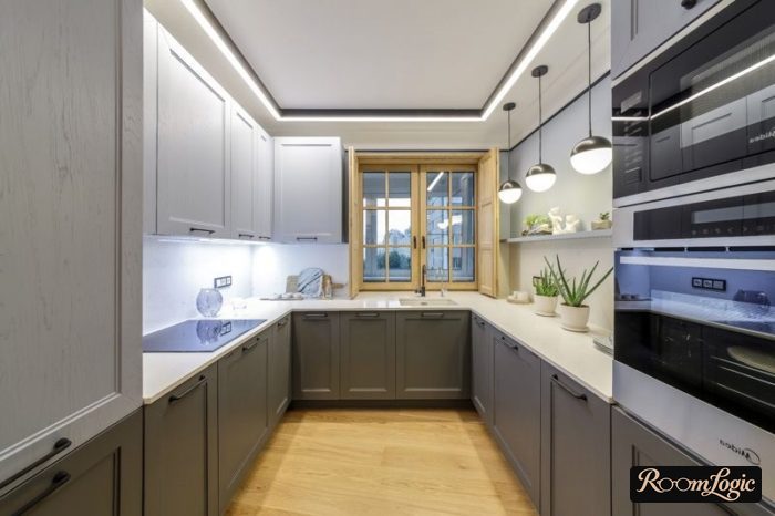 design of 130 square feet kitchen and bedroom