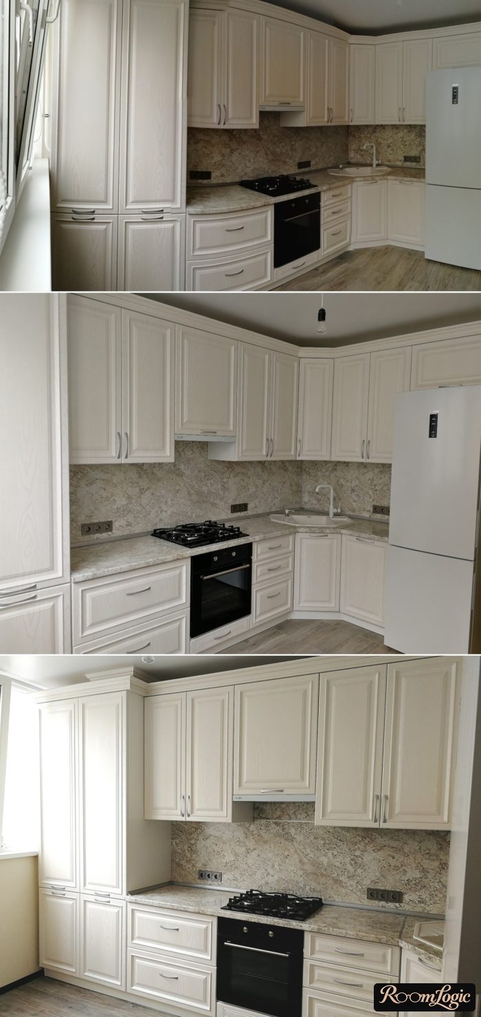 design of a 100 square feet apartment kitchen