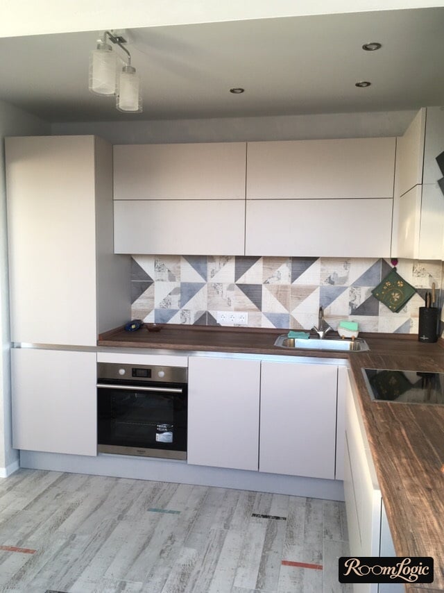 design of a 110 square feet kitchen with a window