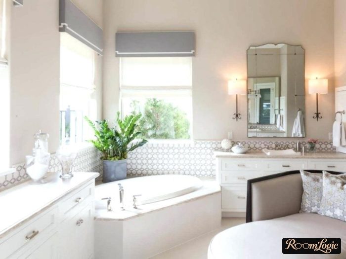 design of a classical bathroom in a cottage