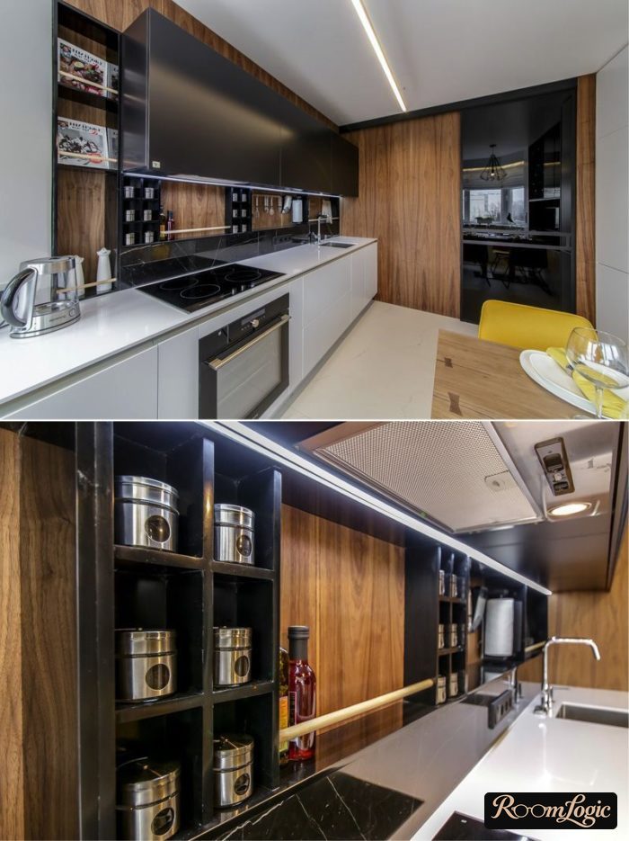 design of a corner kitchen 110 square feet