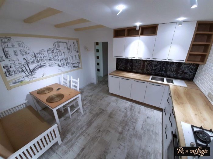 design of a kitchen in a 130 square feet apartment