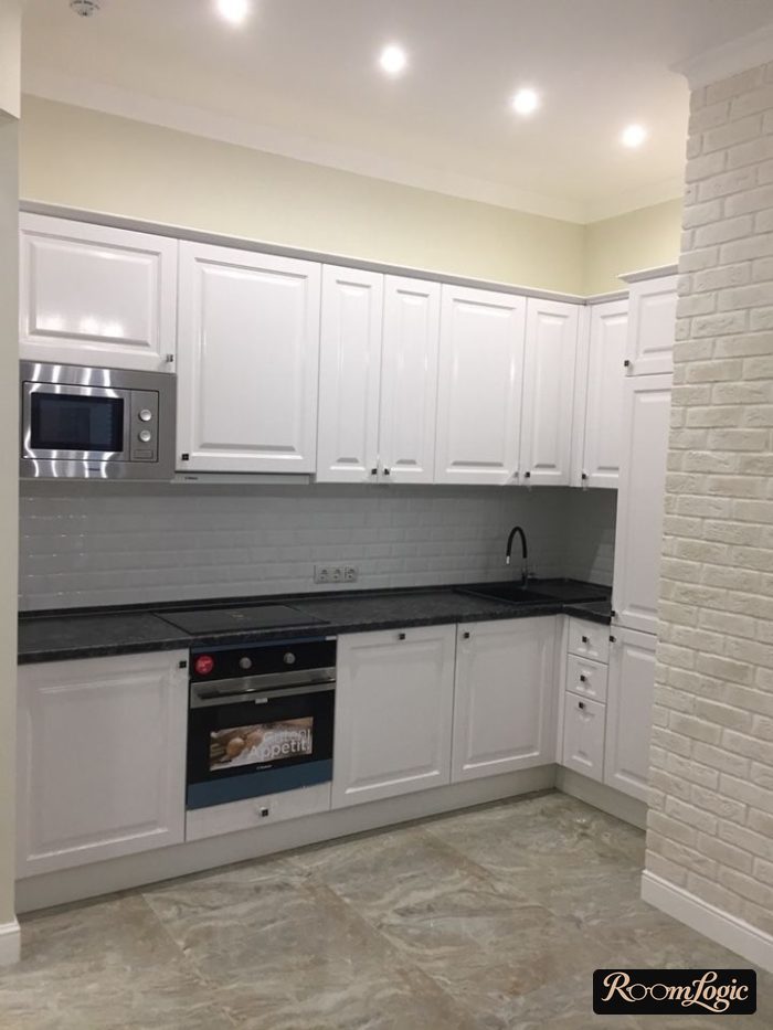 design of a kitchen in a panel building 100 square feet