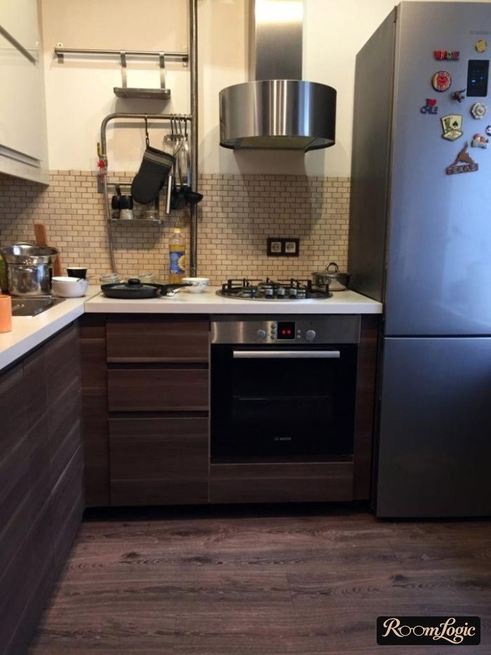 design of a kitchen in a tiny apartment 65 square feet
