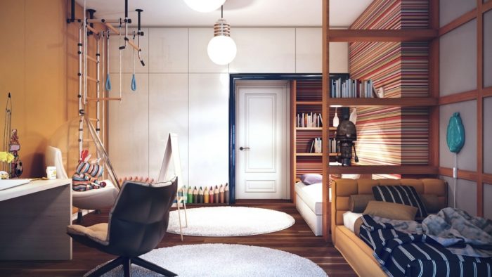 design of a large room for a teenager