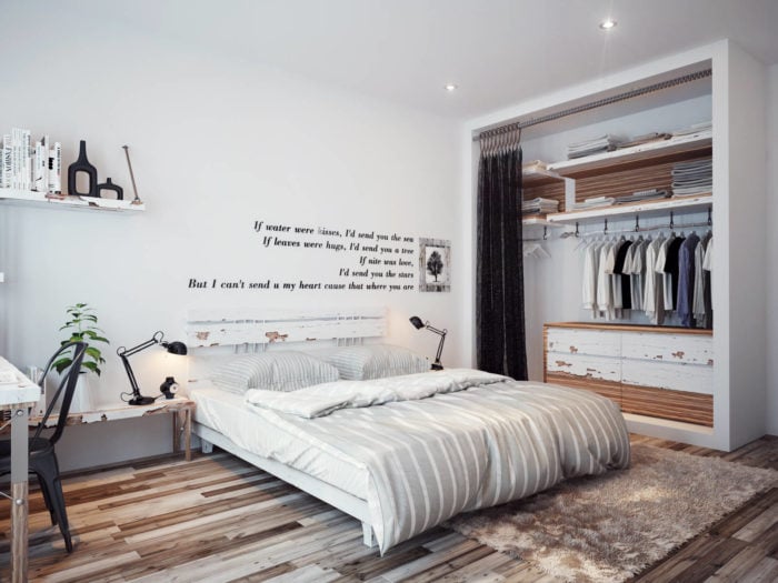 design of a modern minimalist bedroom