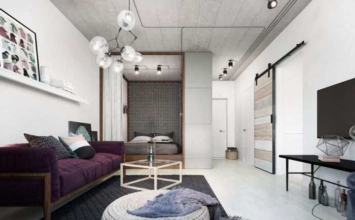design of a modern studio apartment