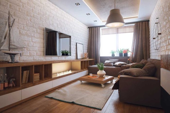 design of a rectangular living room