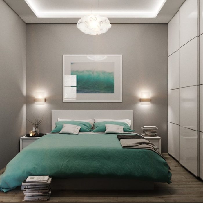 design of a small bedroom with a walk-in closet