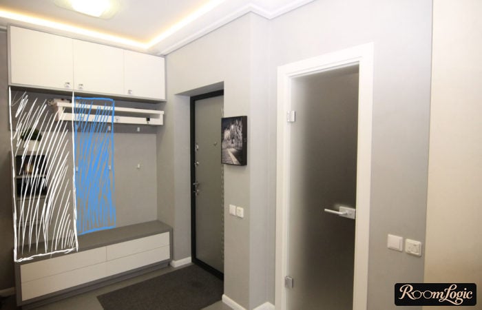 very narrow entryway in an apartment with no furniture