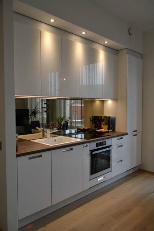design of a small kitchen along one wall