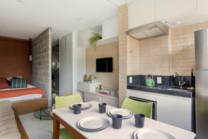 design of a small narrow studio apartment