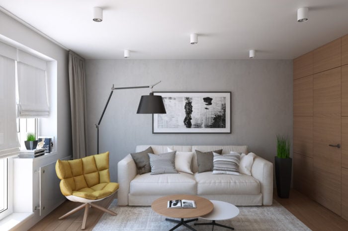 design of a small square living room