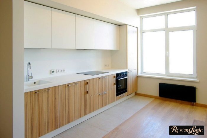 design of a straight kitchen
