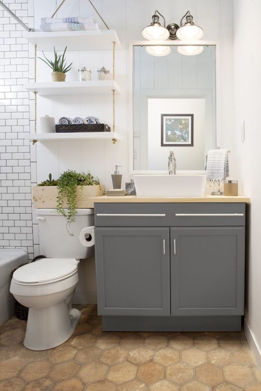 design of combined bathroom and toilet 43 square feet