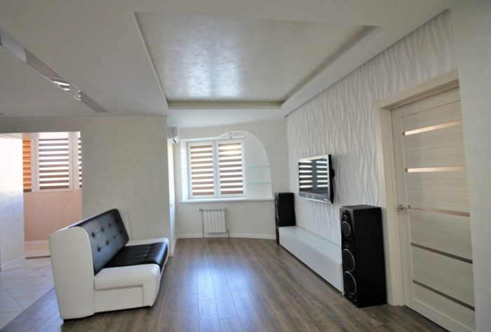 design of combined living room and kitchen