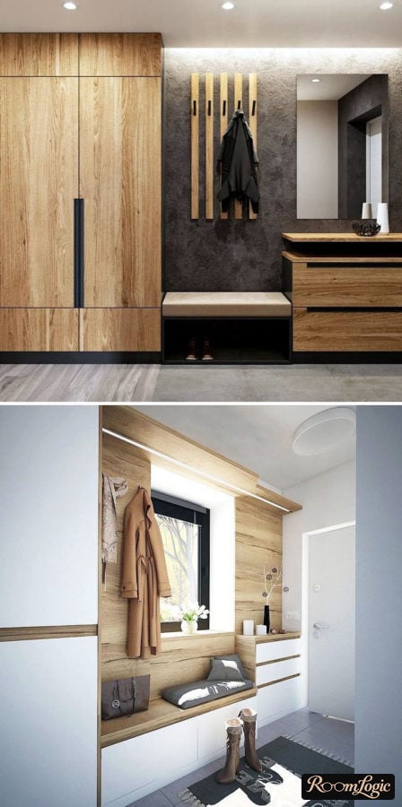 design of entryway with open and closed sections