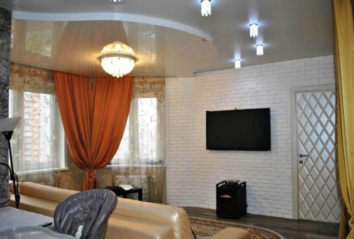 design of shaped glossy ceiling