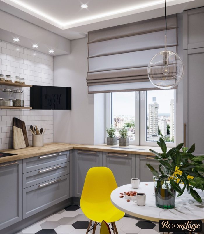 design project kitchen-living room 130 square feet