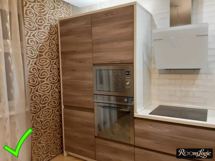 design wallpaper with pattern on modern kitchen